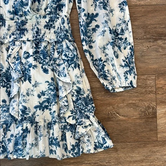 LoveShackFancy x GAP Blue Floral Mini Dress Women's Size Small Limited Edition - Picture 6 of 13
